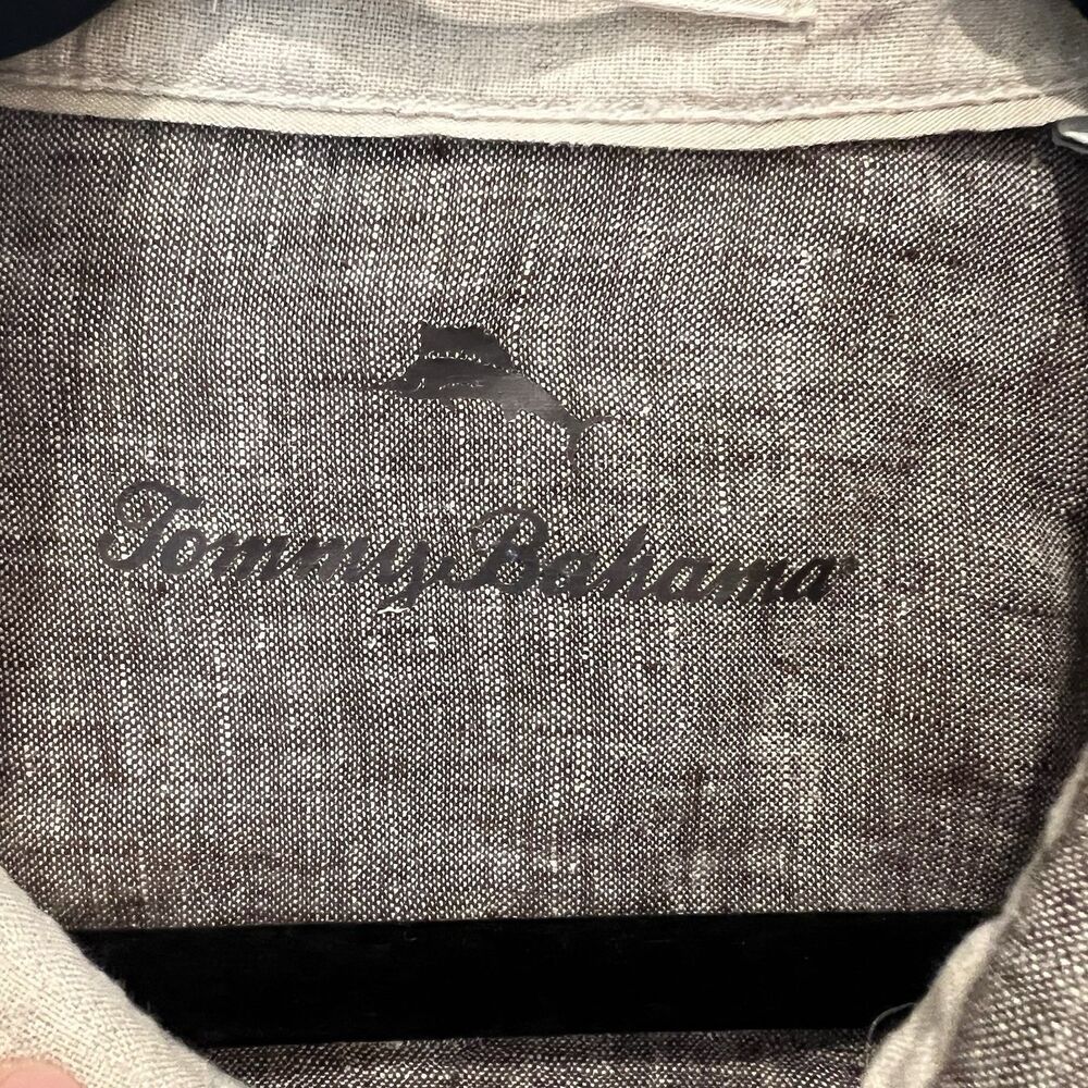 Tommy Bahama Shirt Men's XXL Gray 100% Linen Lightweight Pocket Casual Collar - Picture 2 of 8